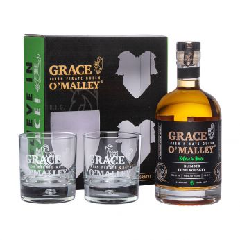 Grace O'Malley Blended Irish Whiskey Geschenkpackung mit 2 Gläsern 70cl