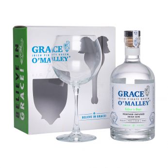 Grace O'Malley Heather Infused Irish Gin Geschenkpackung mit Glas 70cl