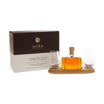 Whisky Barrel Dekanter mit 2 Gläsern The Alba Collection 20cl