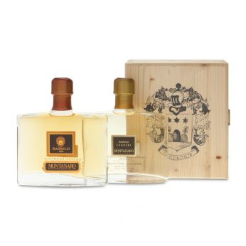 Montanaro Geschenkset Grappa di Barolo Cannubi und Barolo Riserva 2x20cl