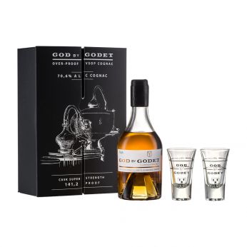 Godet God by Godet over-proof VSOP Cognac Geschenkpackung mit 2 Gläsern 35cl