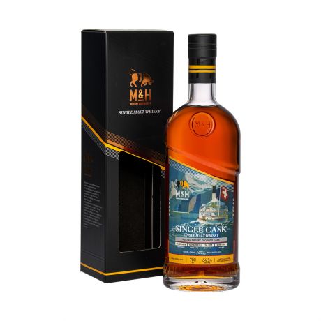 M&H 2019 4y Cask#2019-1595 Peated Oloroso Sherry Cask Single Malt Tel Avivian Whisky 70cl